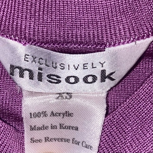 Exclusively Misook 100% Acrylic Tank Top Shirt Purple Women Size XS Extra Small - Picture 5 of 8